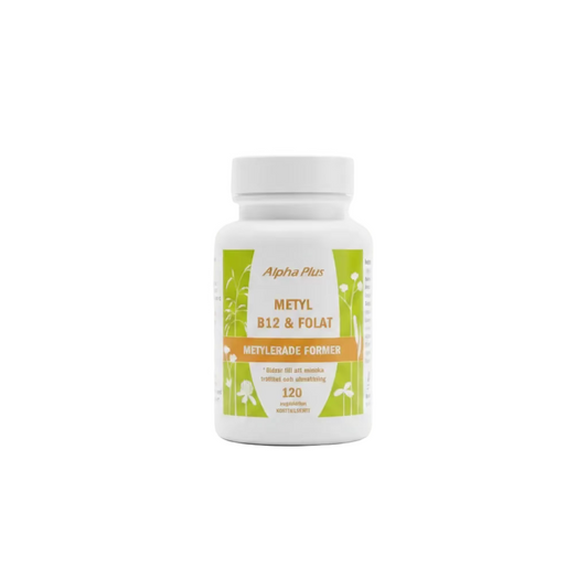 Metyl B12 & Folat – Aktiva former | Alpha Plus 120 tabletter