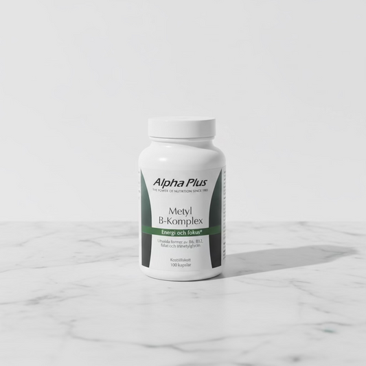 Metyl B-komplex – Aktiva B-vitaminer | Alpha Plus 100 kapslar