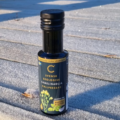 Ekologisk Camelina olja Basilika-Vitlök 100 ml