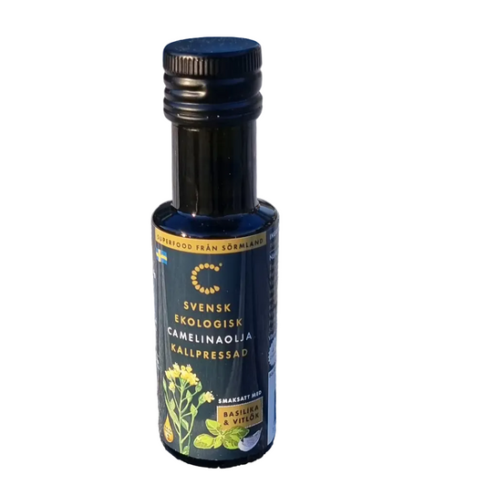 Ekologisk Camelina olja Basilika-Vitlök 100 ml