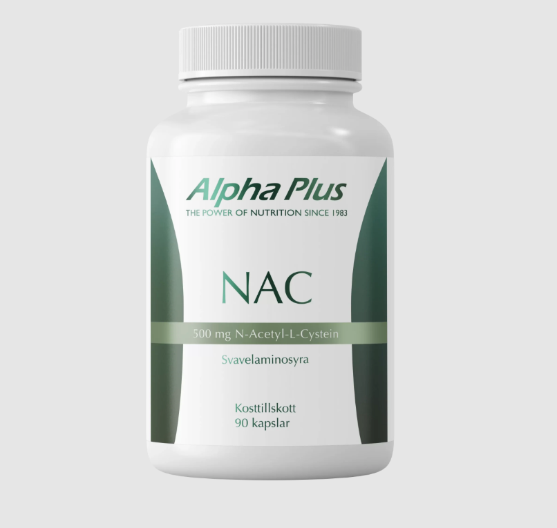 NAC från Alpha Plus -aminosyra för glutation 500 mg