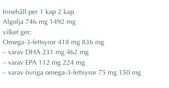 Omega 3 Vegan - för hjärta, minne och ögon