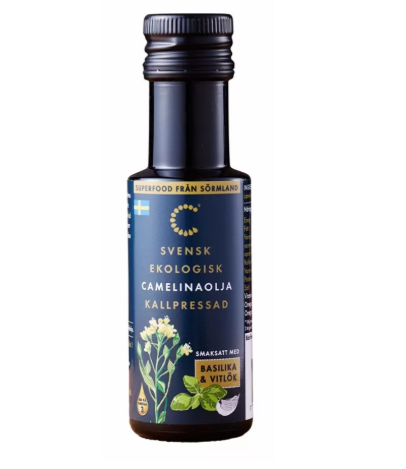 Ekologisk Camelina olja Basilika-Vitlök 100 ml