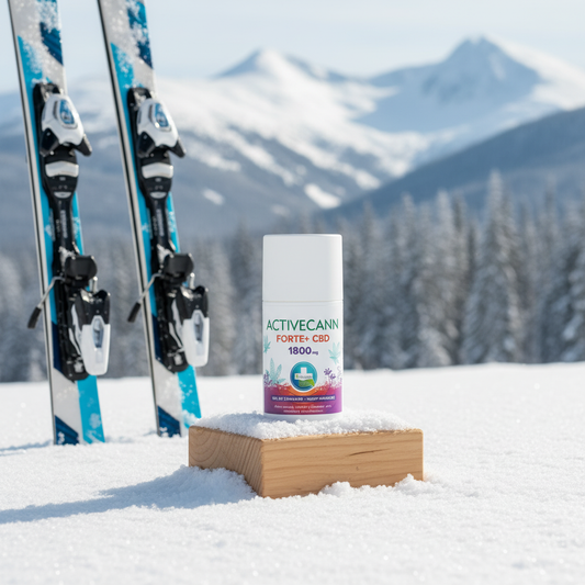 Activecann Forte med skidor och vinterlandskap