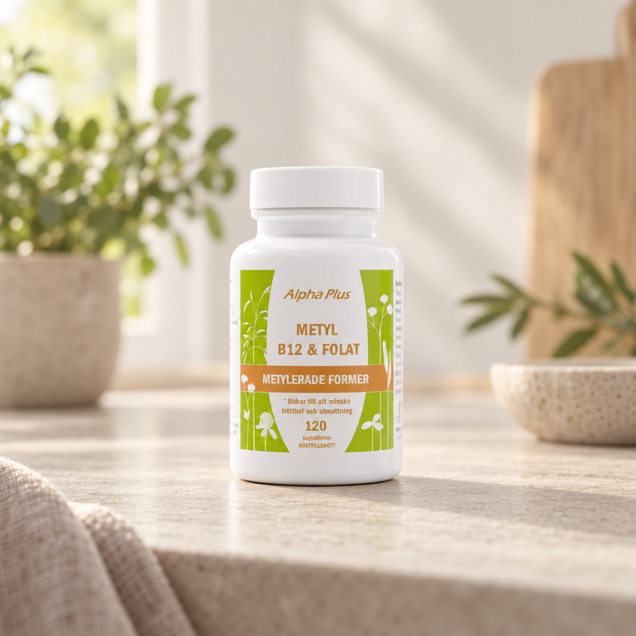 Metyl B12 & Folat – Aktiva former | Alpha Plus 120 tabletter