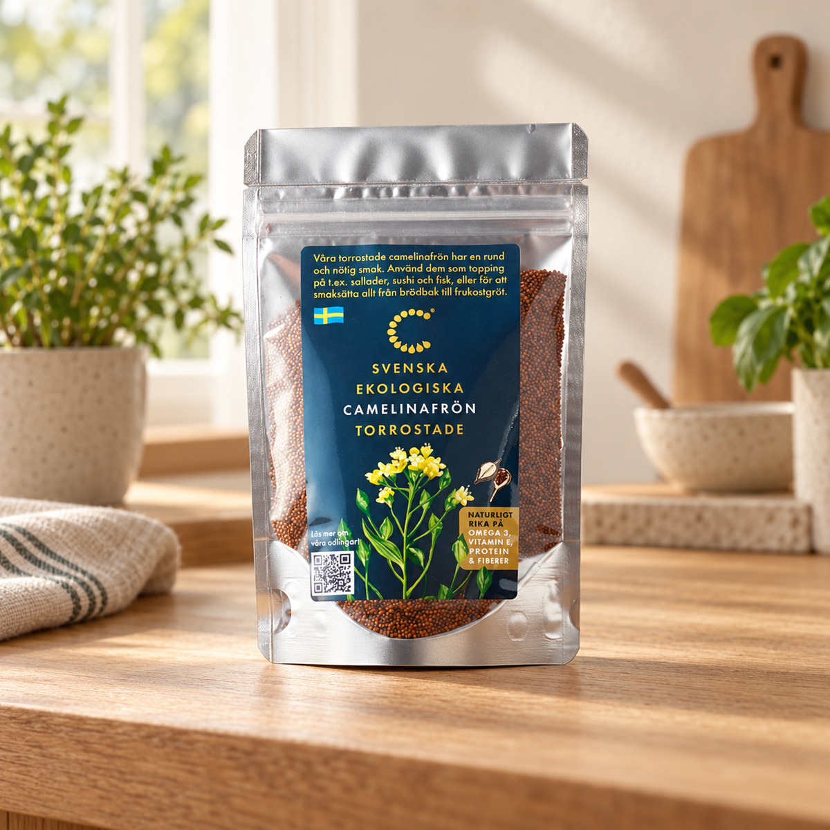 Ekologiska Camelinafrön KRAV - Torrostade 100g