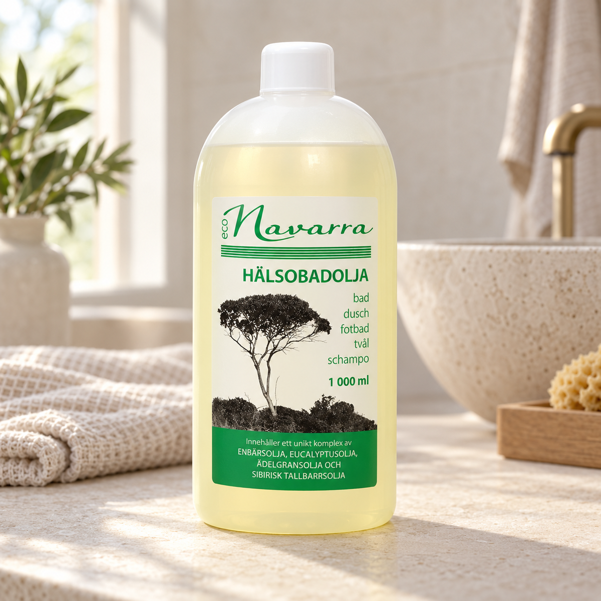 Hälsobadolja Navarra - 1000 ml parabenfri