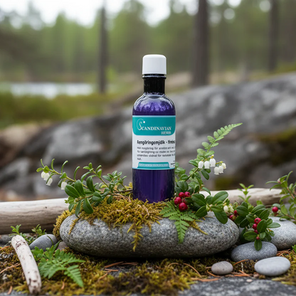 Rengöringsmjölk i naturlig bakgrund
